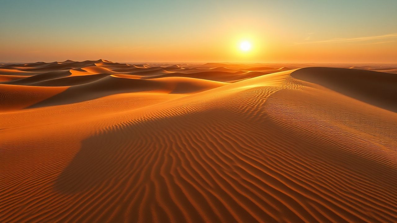 Mesmerizing Sahara Dunes Ripples in Golden Light
