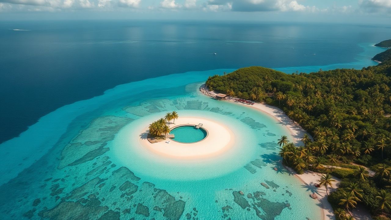 Awe-Inspiring Tropical Island Beach from Above