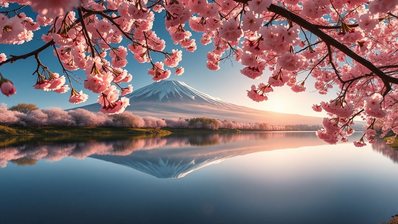 Sublime Mt. Fuji Cherry Blossoms in Spring