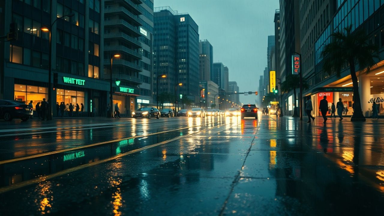Resplendent Street Reflections Lights in the Rain