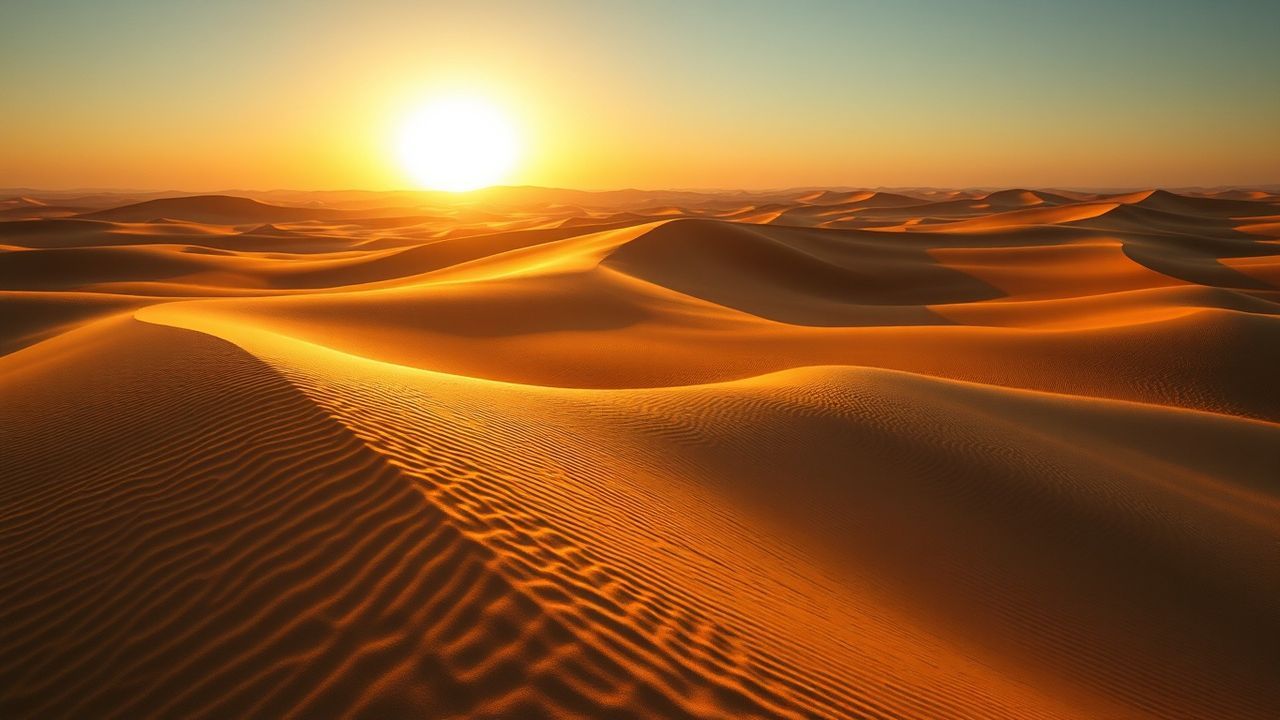 Legendary Sahara Dunes Ripples in Golden Light
