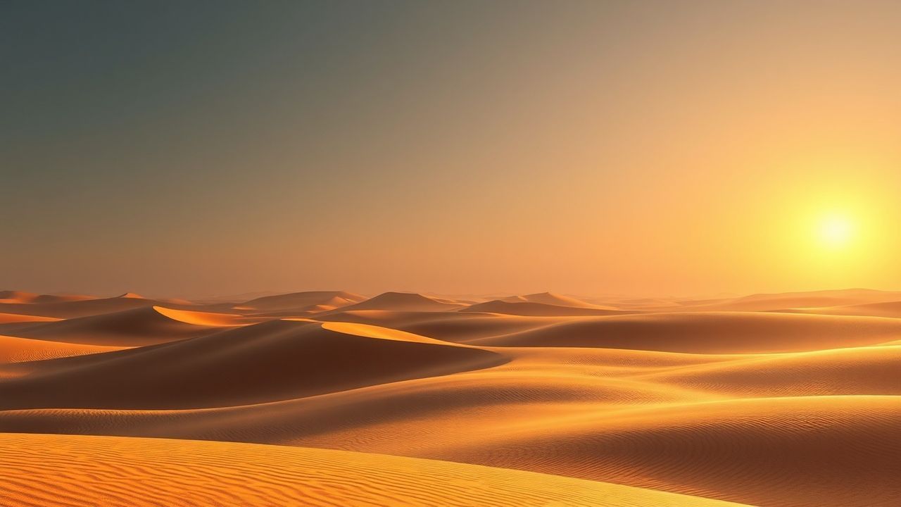 Celestial Sahara Dunes Ripples in Golden Light