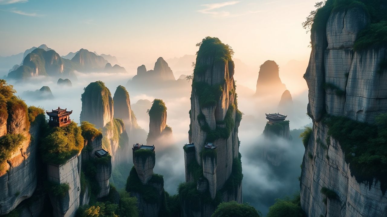 Dreamlike China Zhangjiajie Avatar in the Mist