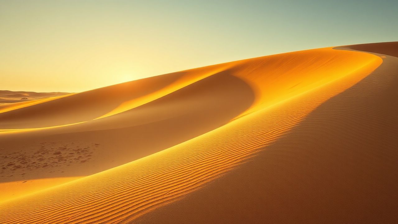 Splendid Sand Dune Curve in Golden Light