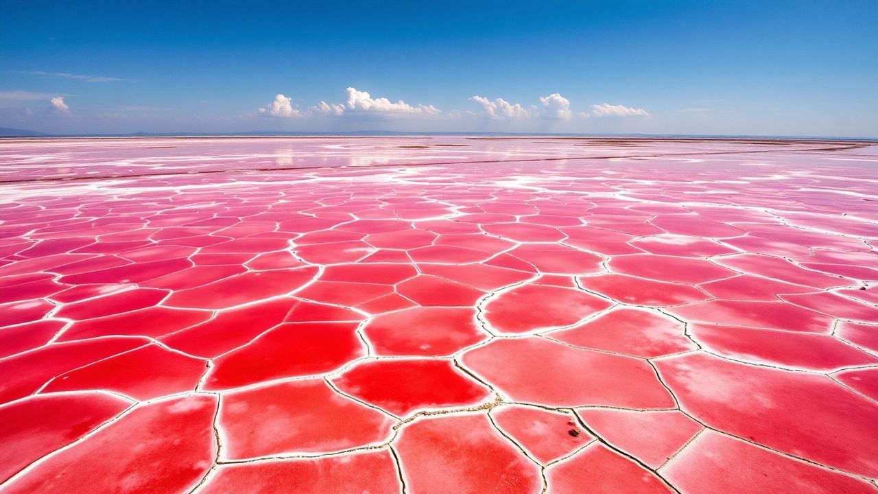 Majestic Salt Ponds Pink from Above