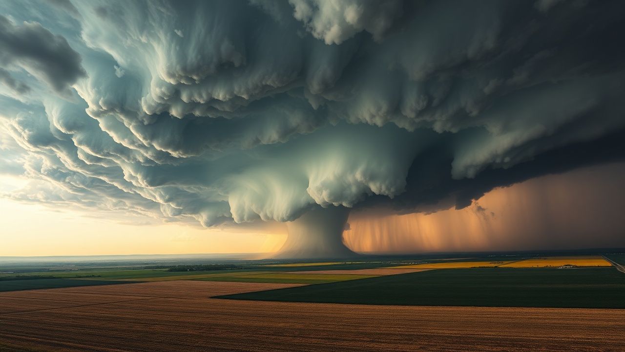 Celestial Supercell Thunderstorm Rotating