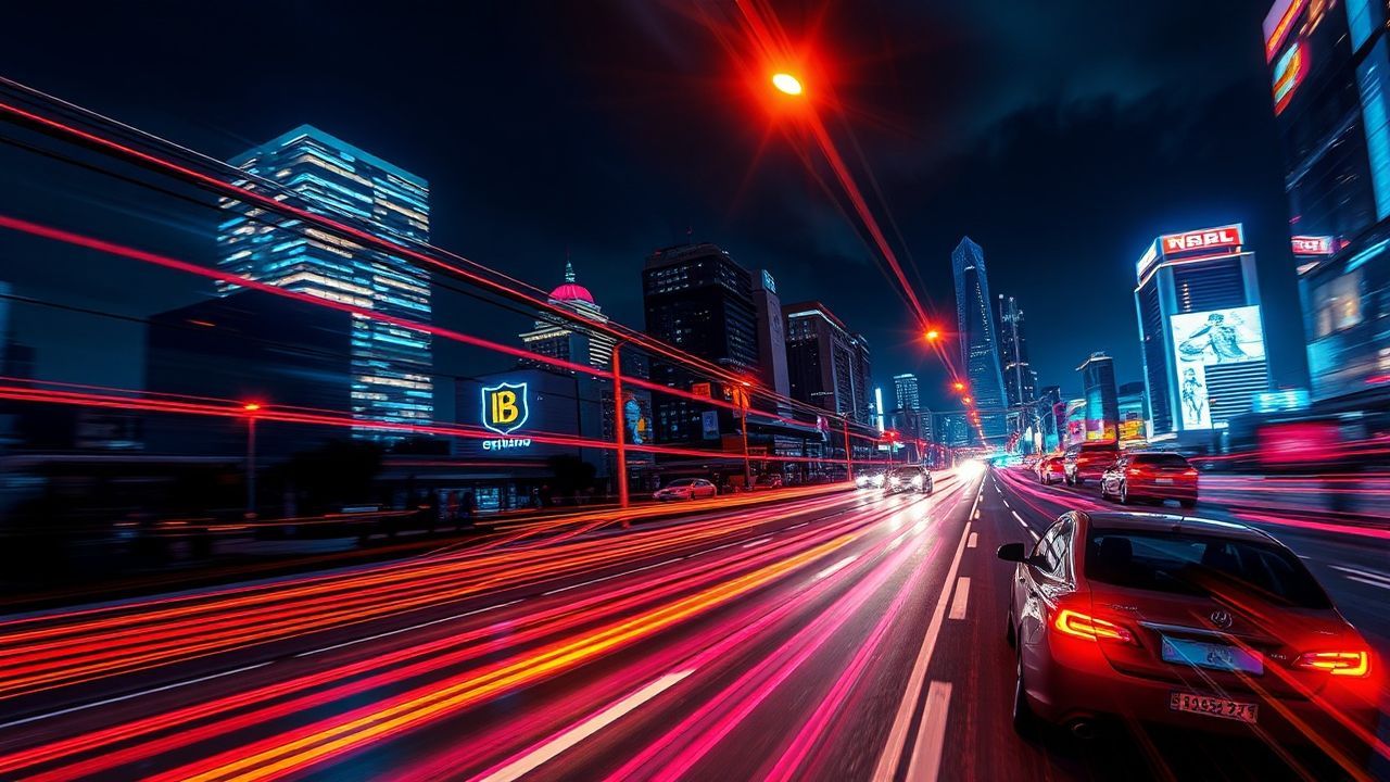 Lush Outrun Drive City by Night