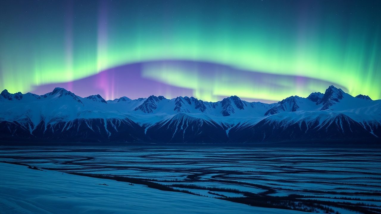 Brilliant Arctic Northern Lights in Winter
