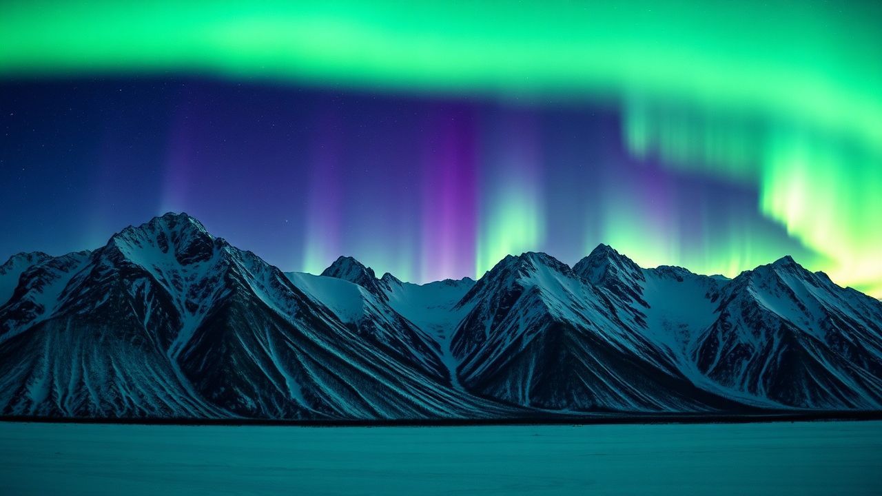 Serene Arctic Northern Lights in Winter