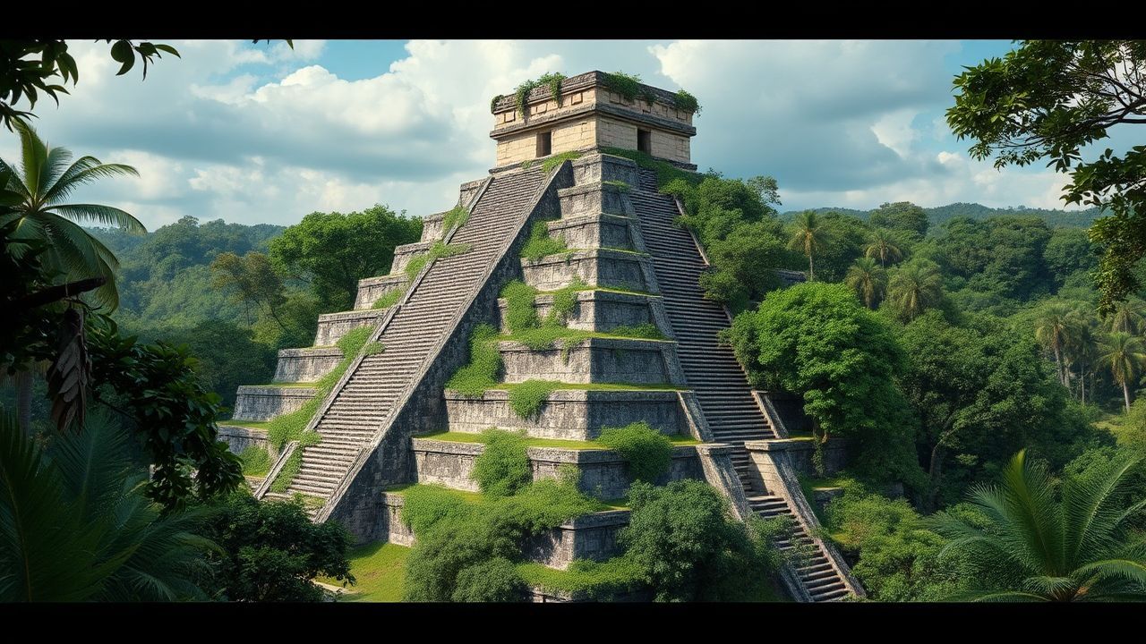 Haunting Mayan Pyramid Jungle Ruins