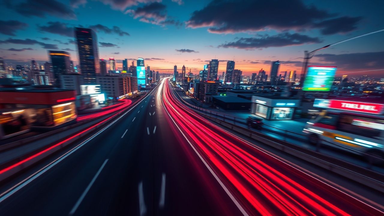 Delicate Outrun Drive City by Night