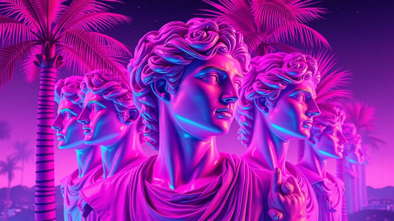 Verdant Vaporwave Roman Busts