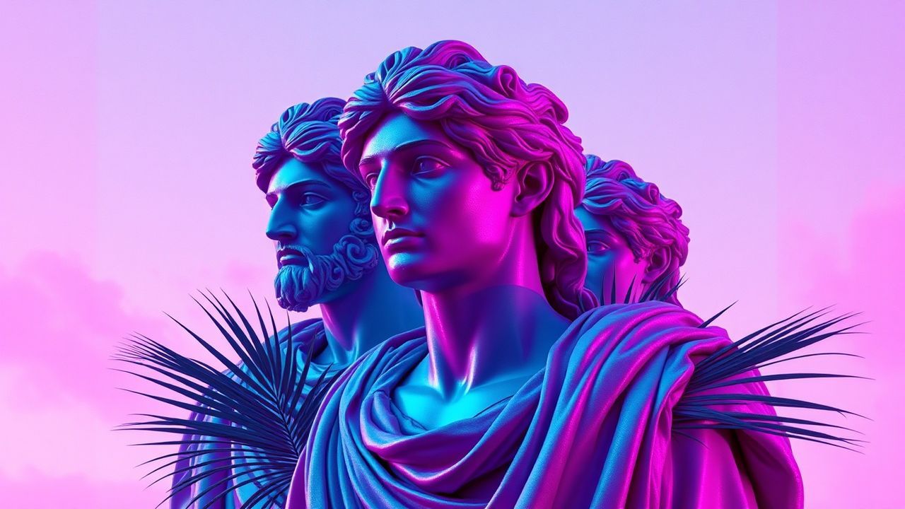 Spectacular Vaporwave Roman Busts