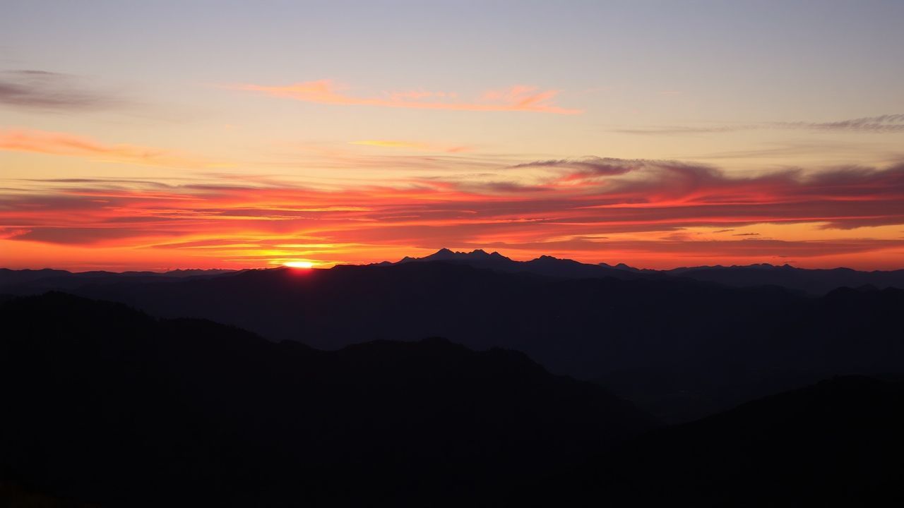 Breathtaking Fire Sky Orange at Sunset