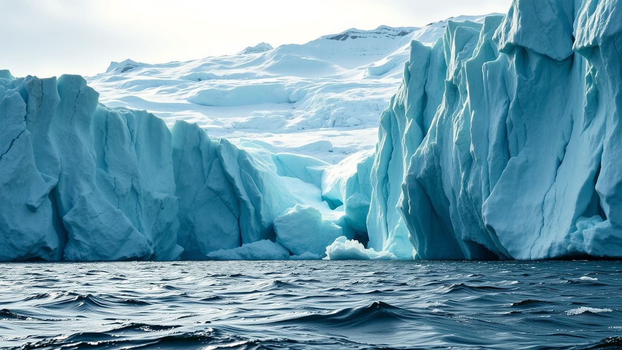 Dreamlike Glacier Calving Ice Drama