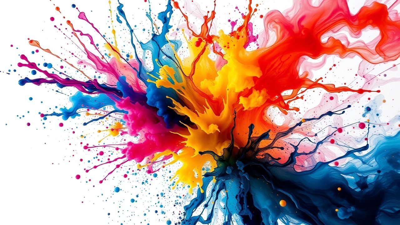 Vibrant Paint Explosion Freeze