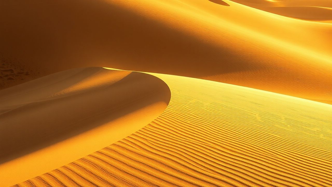 Towering Sand Dune Curve in Golden Light
