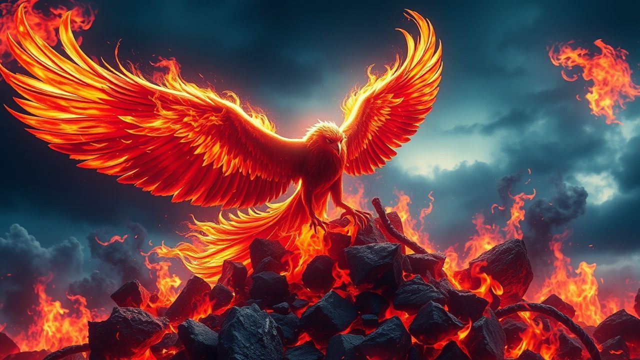 Shimmering Phoenix Rising Ashes Magic