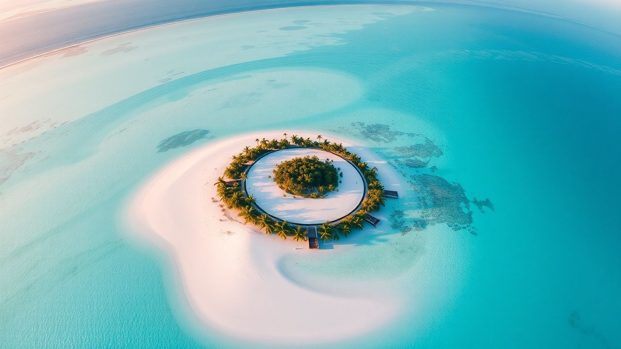Mystical Maldives Sandbar Island from Above