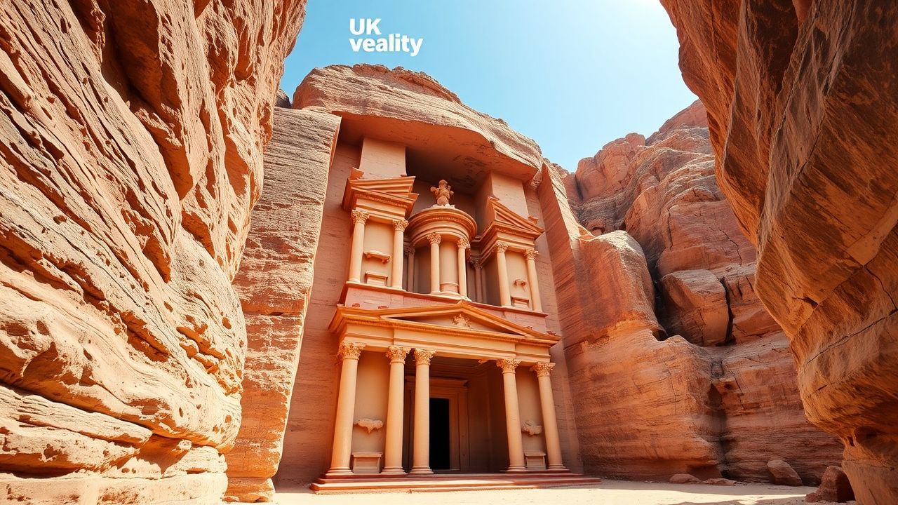 Vibrant Petra Treasury Carved Ruins