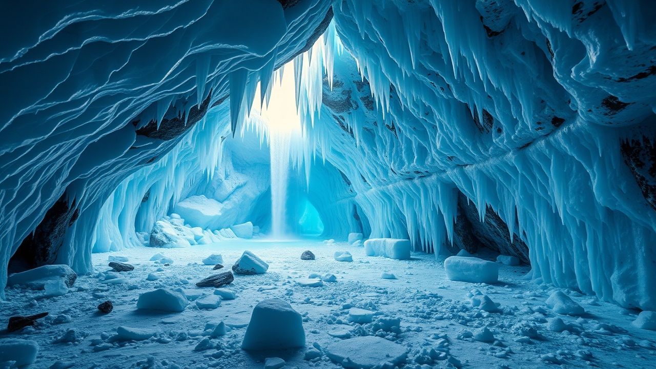 Alluring Ice Cave Interior Crystal
