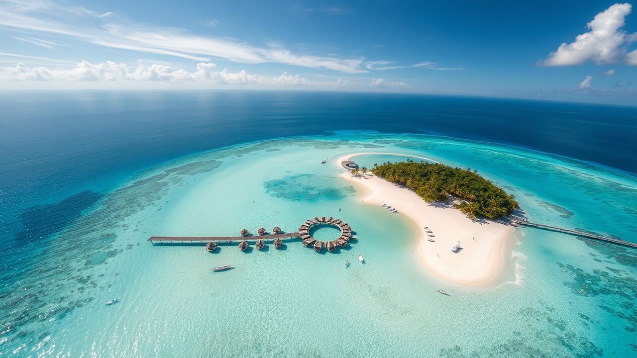 Mesmerizing Tropical Island Beach from Above