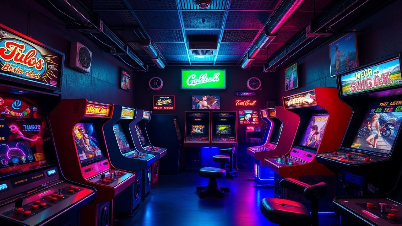 Celestial Arcade Cabinet Glow Neon Dreams