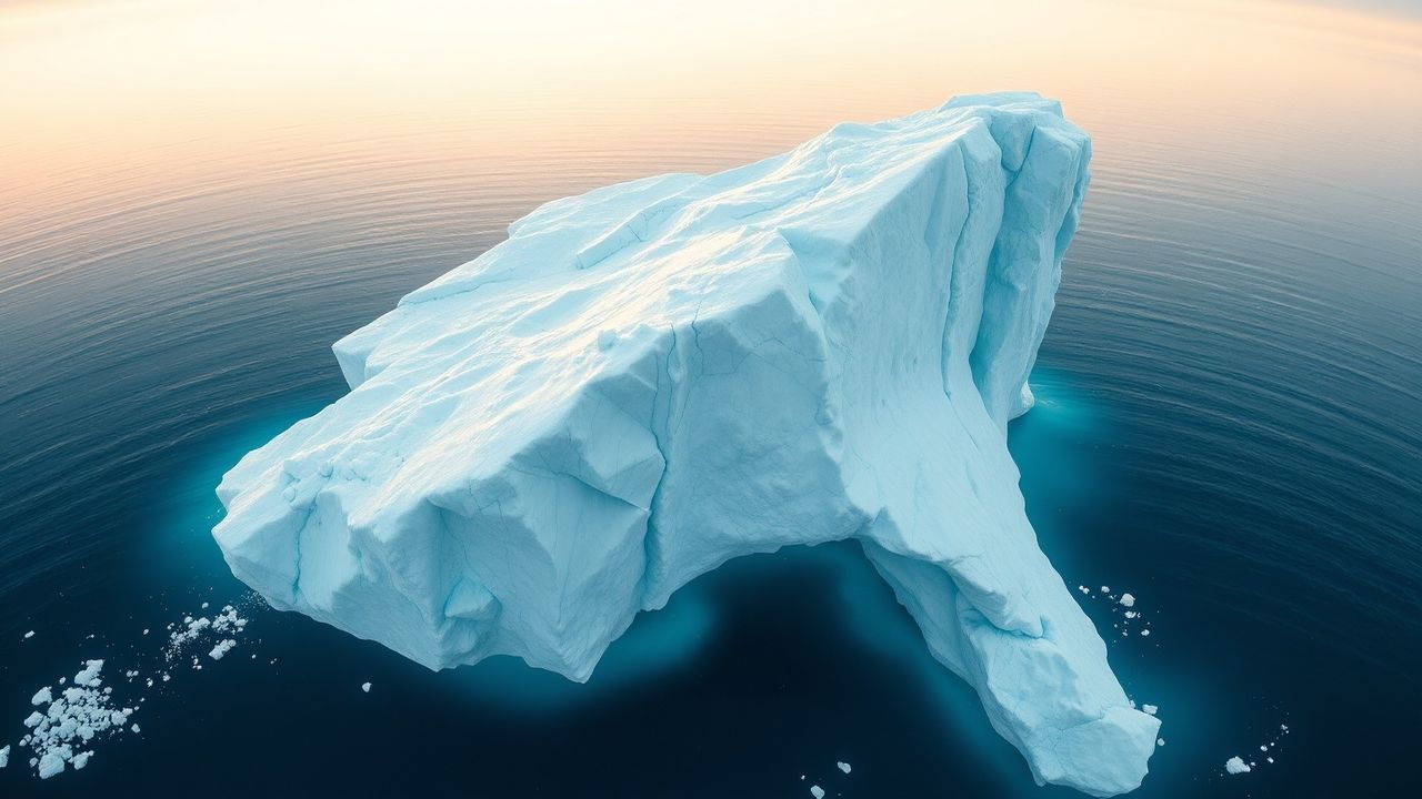 Delicate Iceberg Sculpture Floating