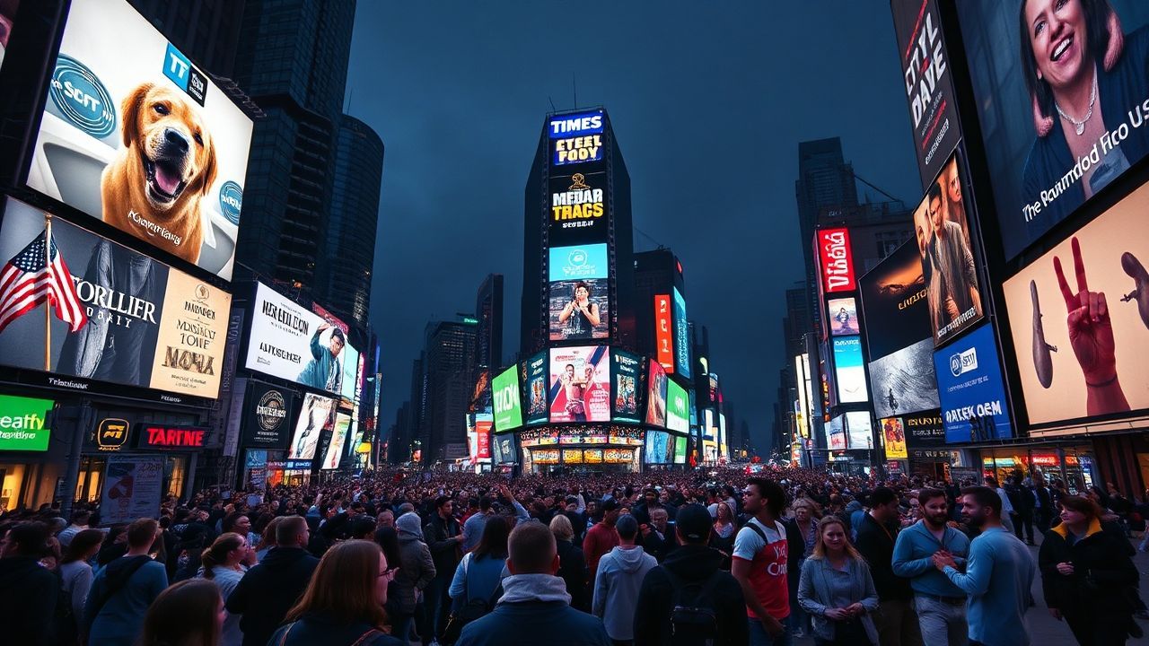 Splendid Times Square Billboards by Night
