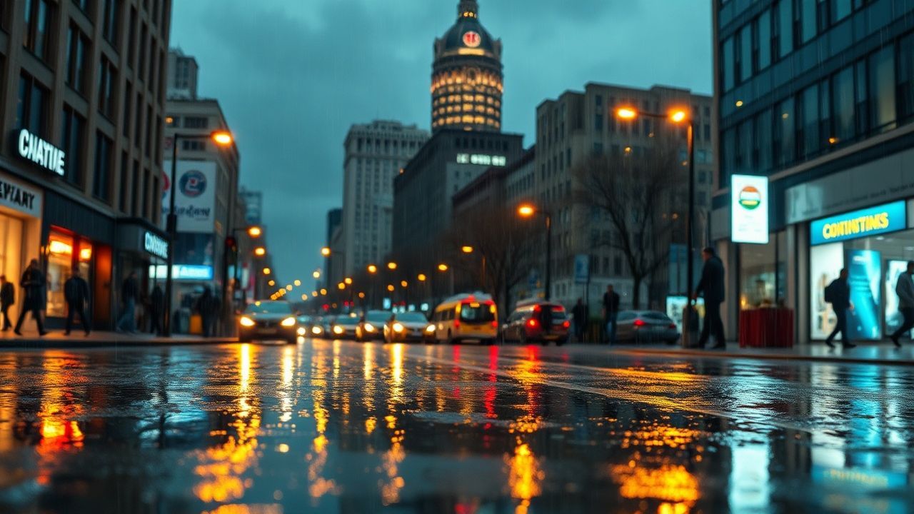 Stellar Street Reflections Lights in the Rain