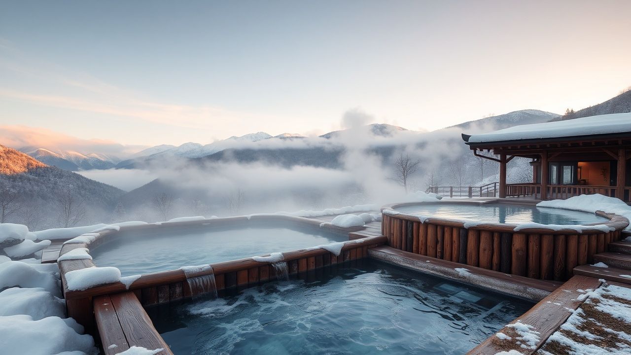 Dreamlike Onsen Hot Outdoor in Spring