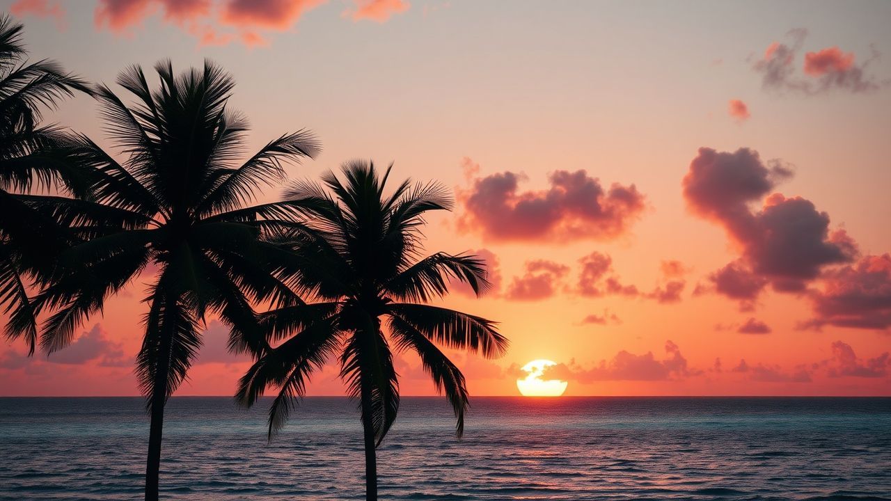 Captivating Palm Silhouettes Orange at Sunset