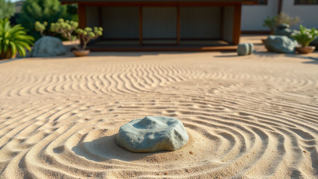 Verdant Zen Garden Raked Serenity