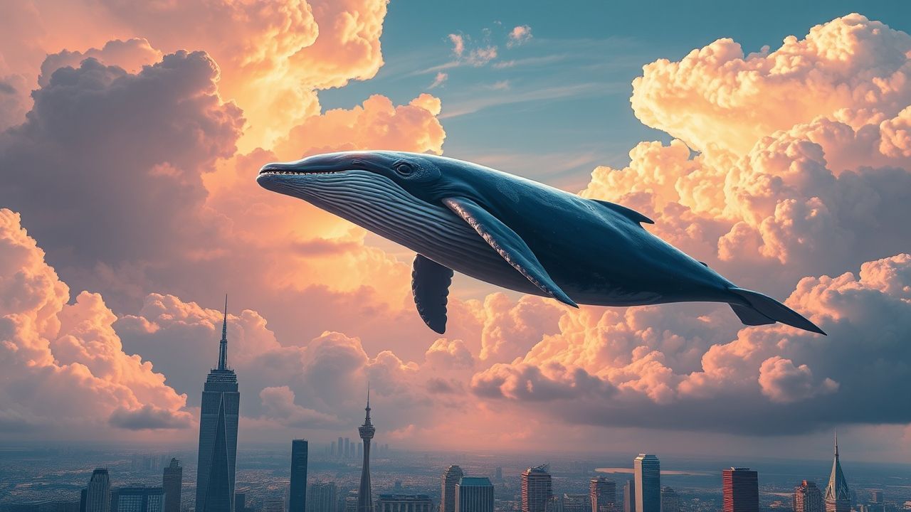 Captivating Whale Flying City