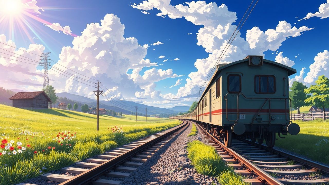 Vibrant Studio Ghibli Countryside in Summer