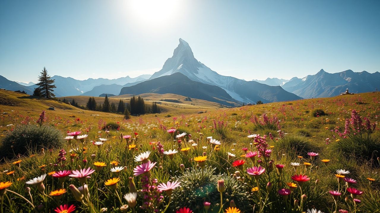 Breathtaking Alps Swiss Meadow