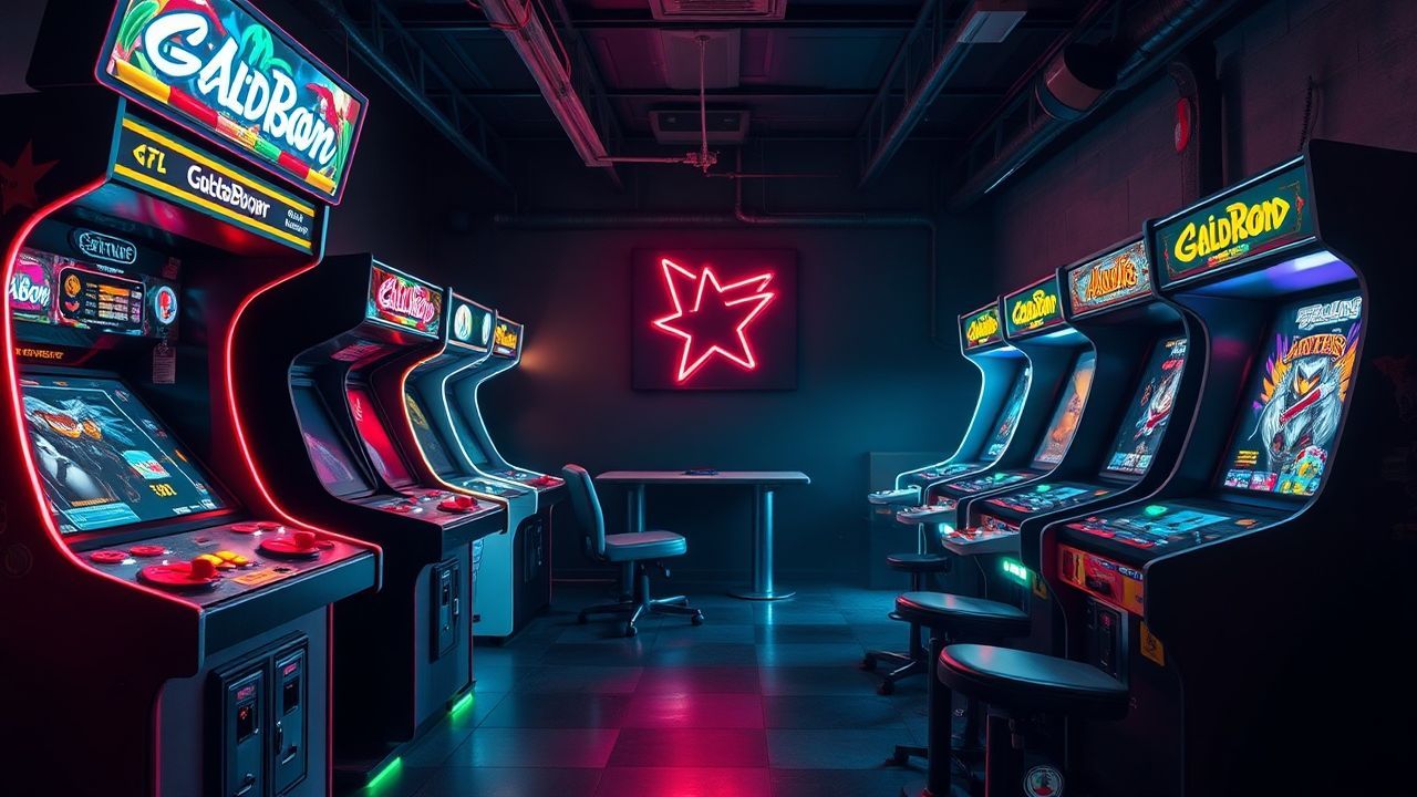 Serene Arcade Cabinet Glow Neon Dreams