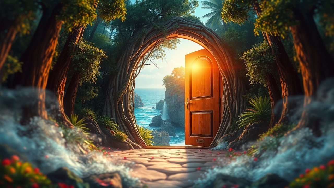 Lush Door Ocean Opening