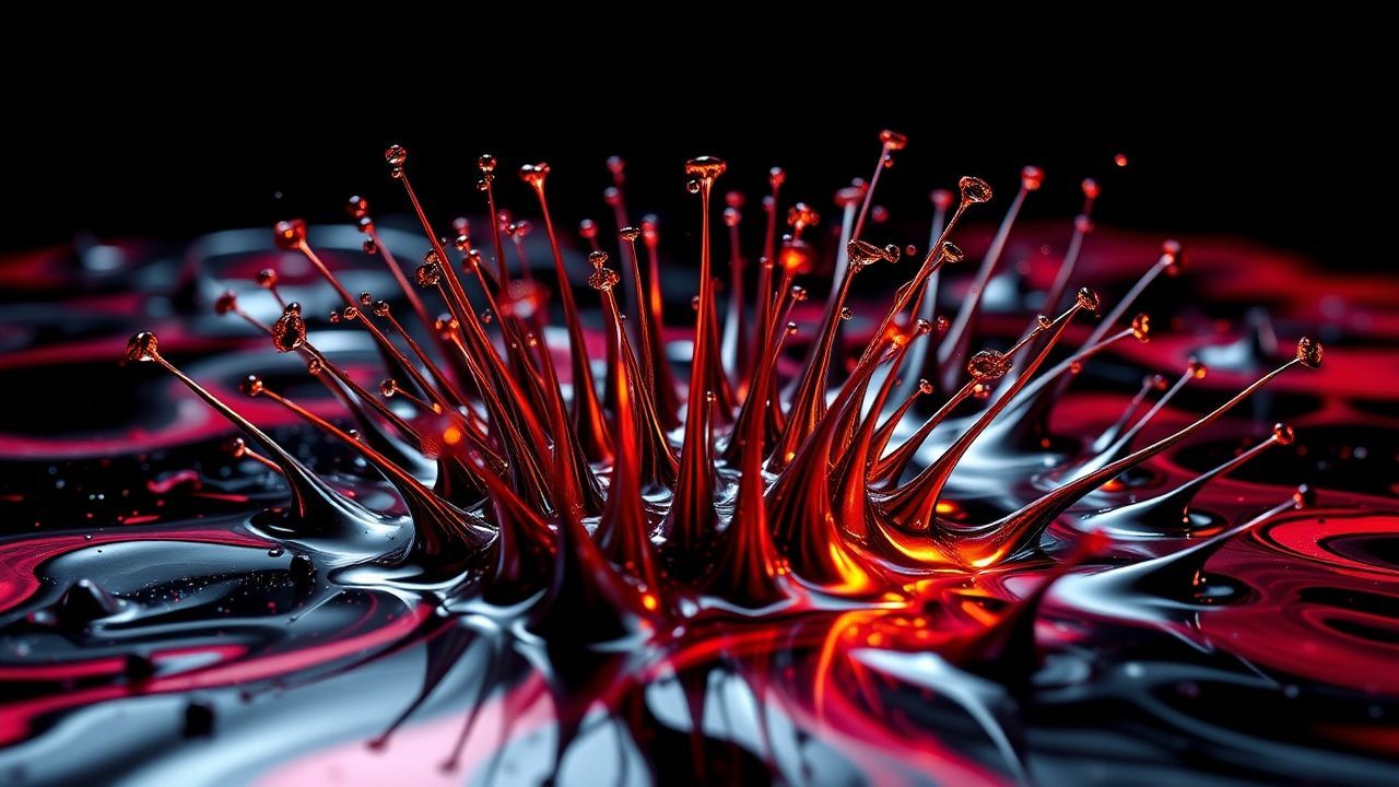 Luminous Ferrofluid Spikes Glossy