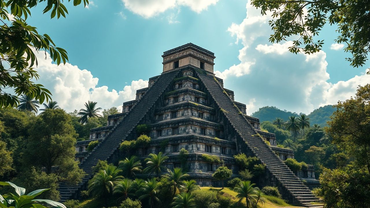 Cosmic Mayan Pyramid Jungle Ruins