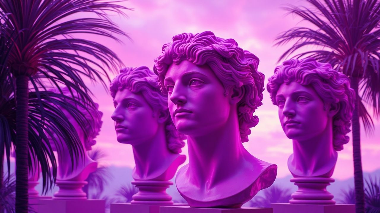 Lush Vaporwave Roman Busts