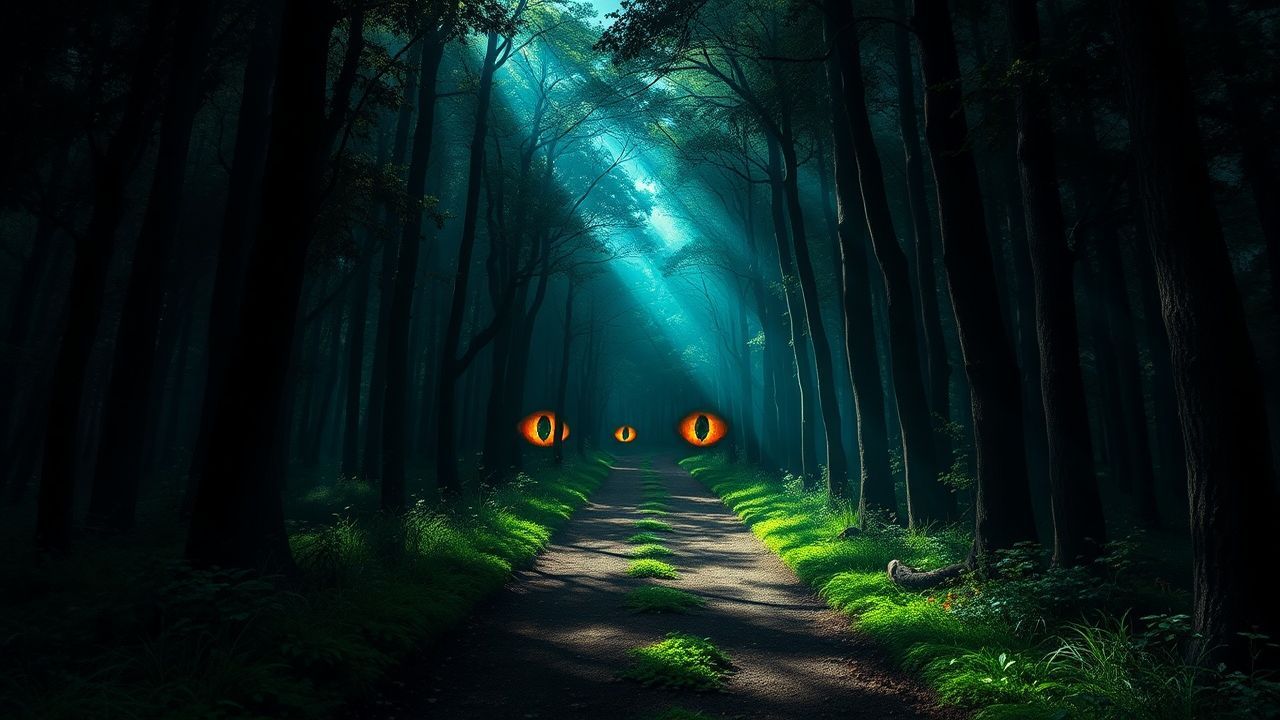 Pristine Dark Forest Path Glow