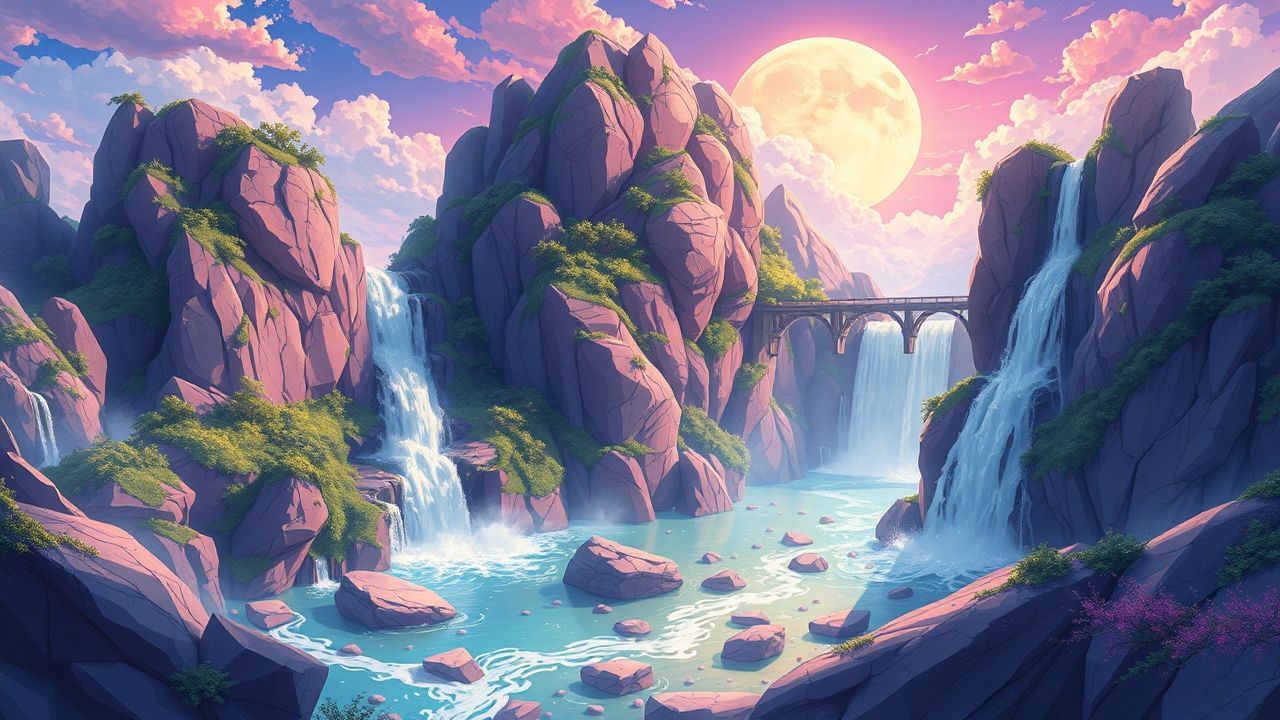 Awe-Inspiring Fantasy Landscape Floating Magic