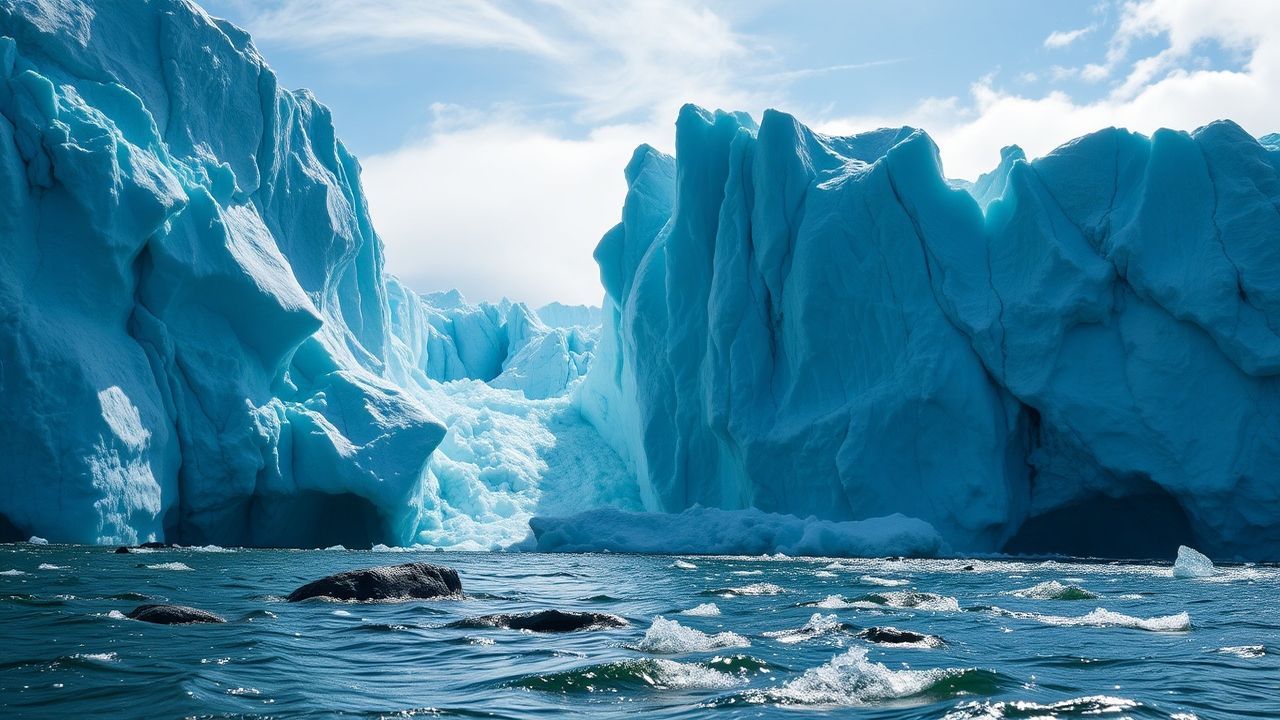Ethereal Glacier Calving Ice Drama