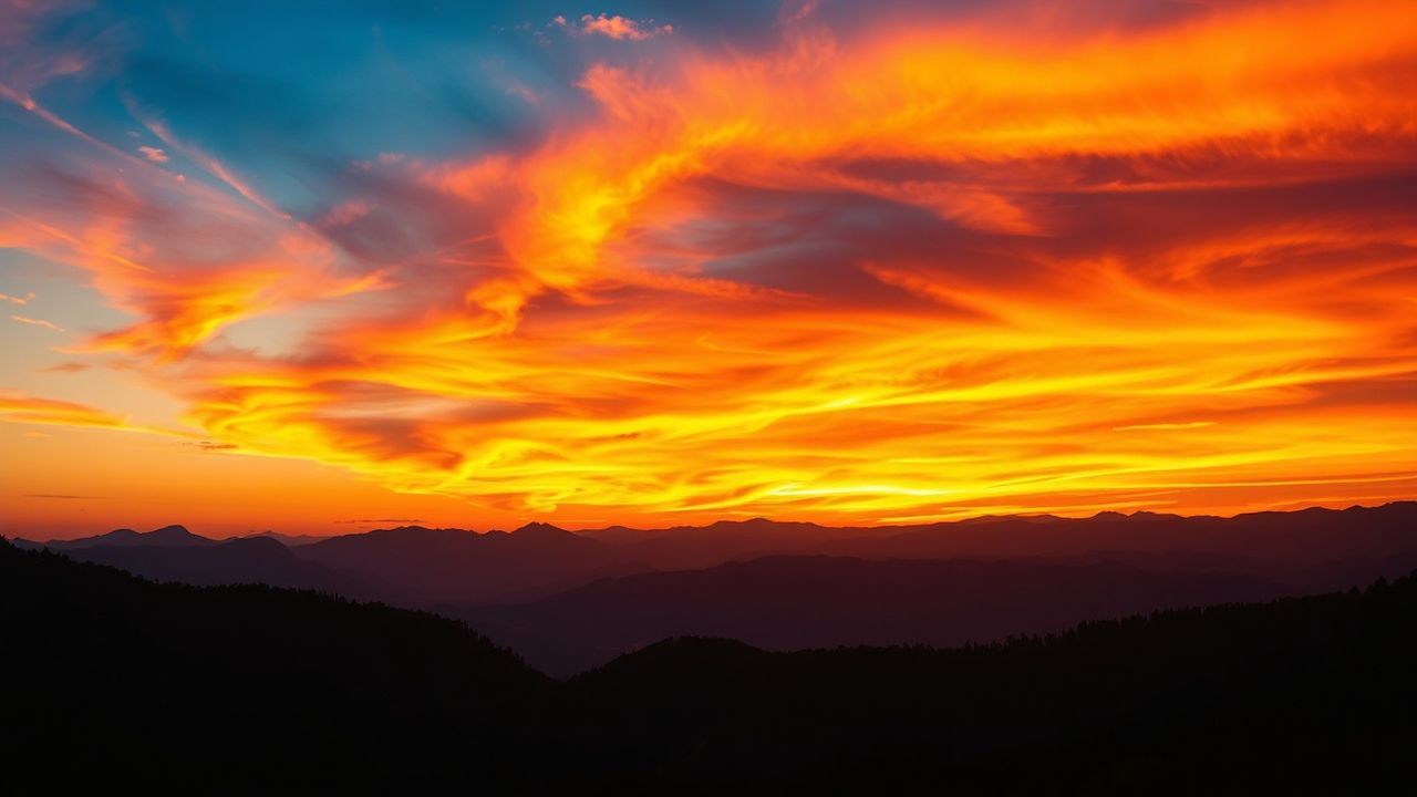 Captivating Fire Sky Orange at Sunset