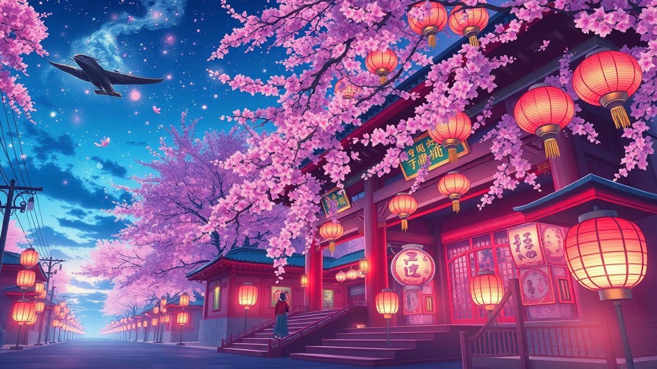 Lustrous Cherry Blossom Festival Magic