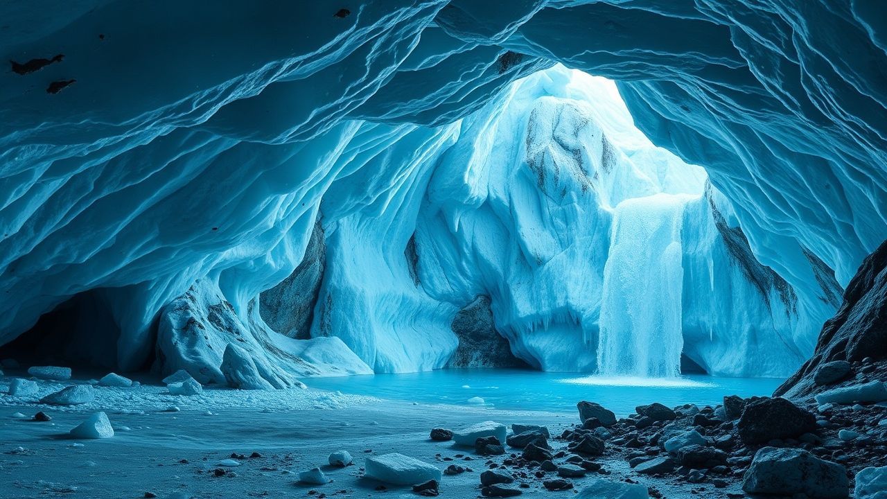 Vivid Ice Cave Interior Crystal