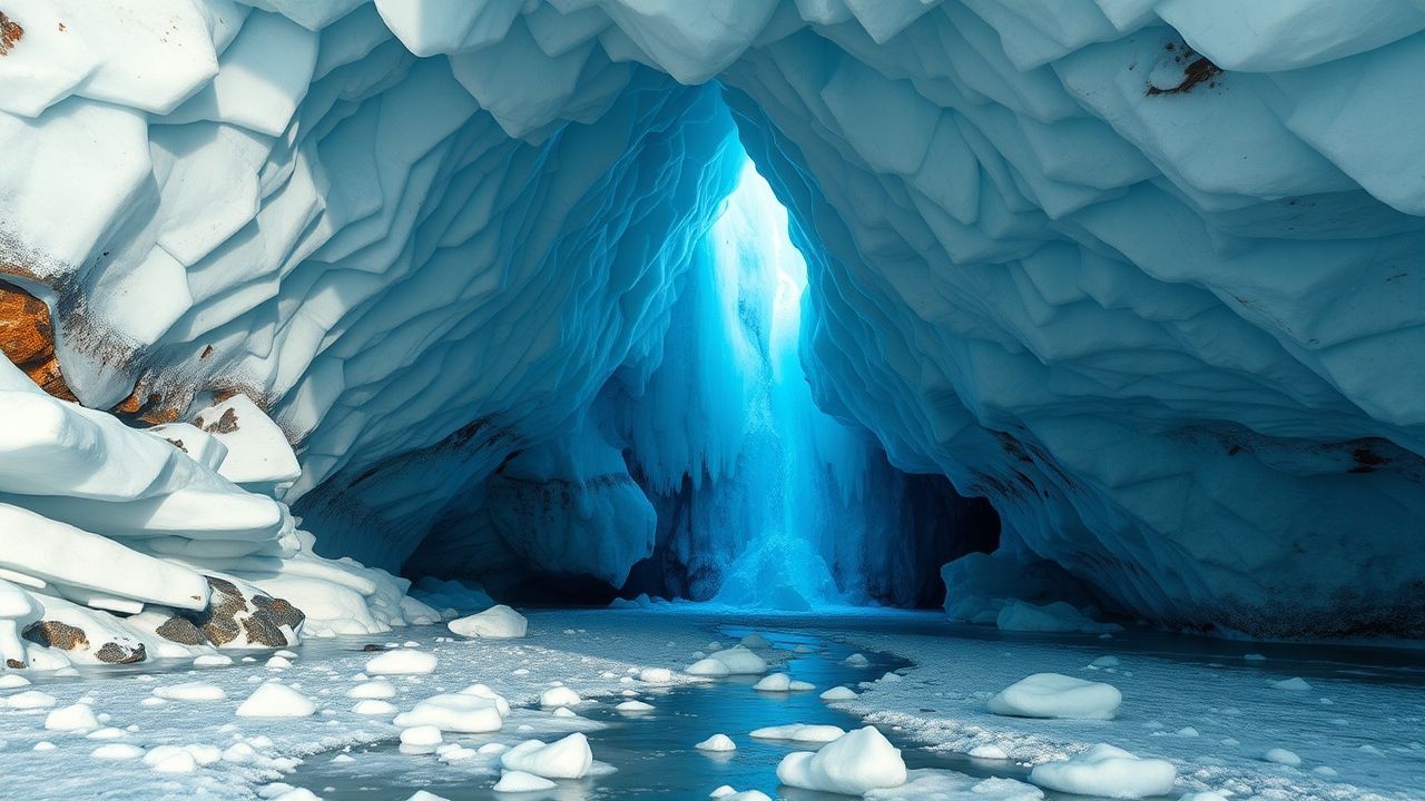 Extraordinary Ice Cave Interior Crystal