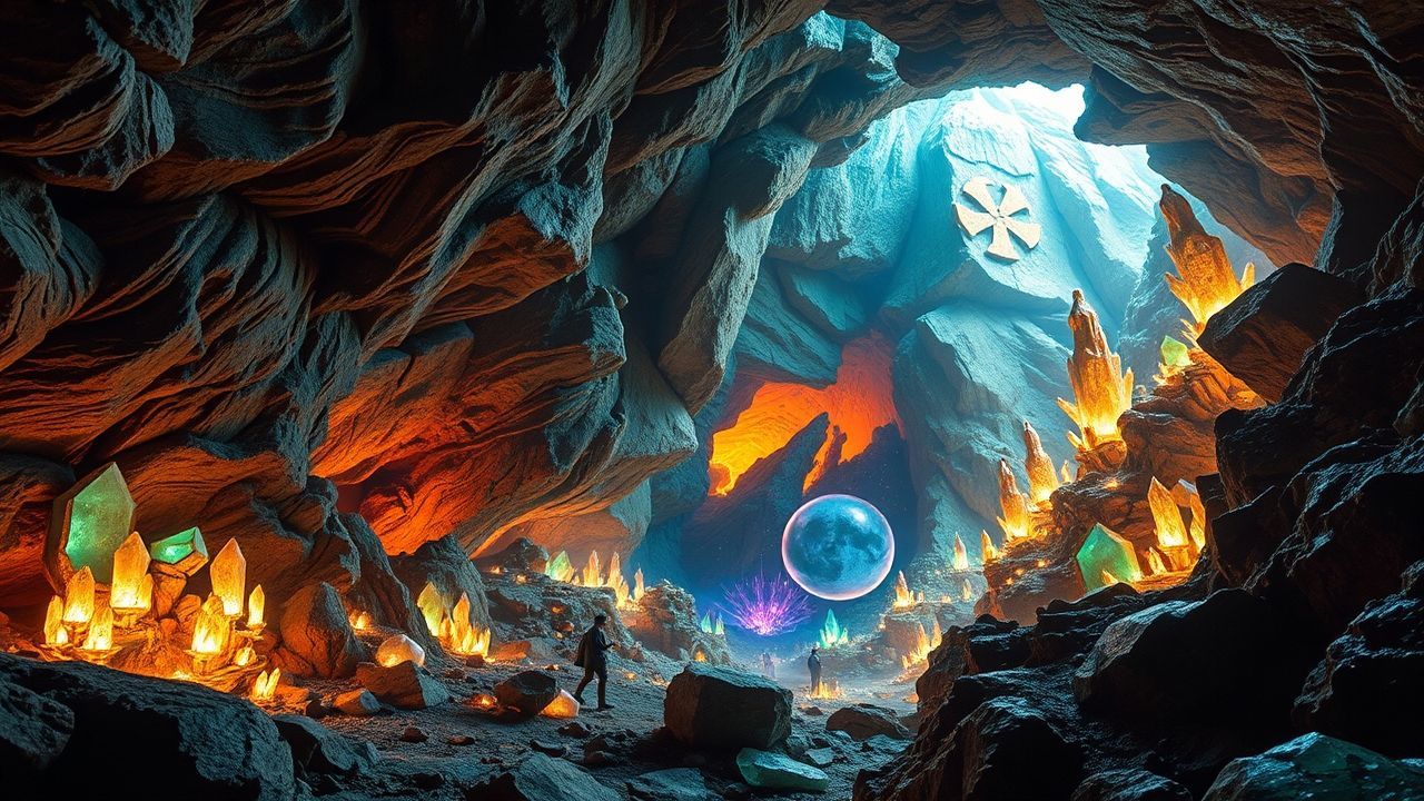 Glorious Cave Gems Formations Crystal