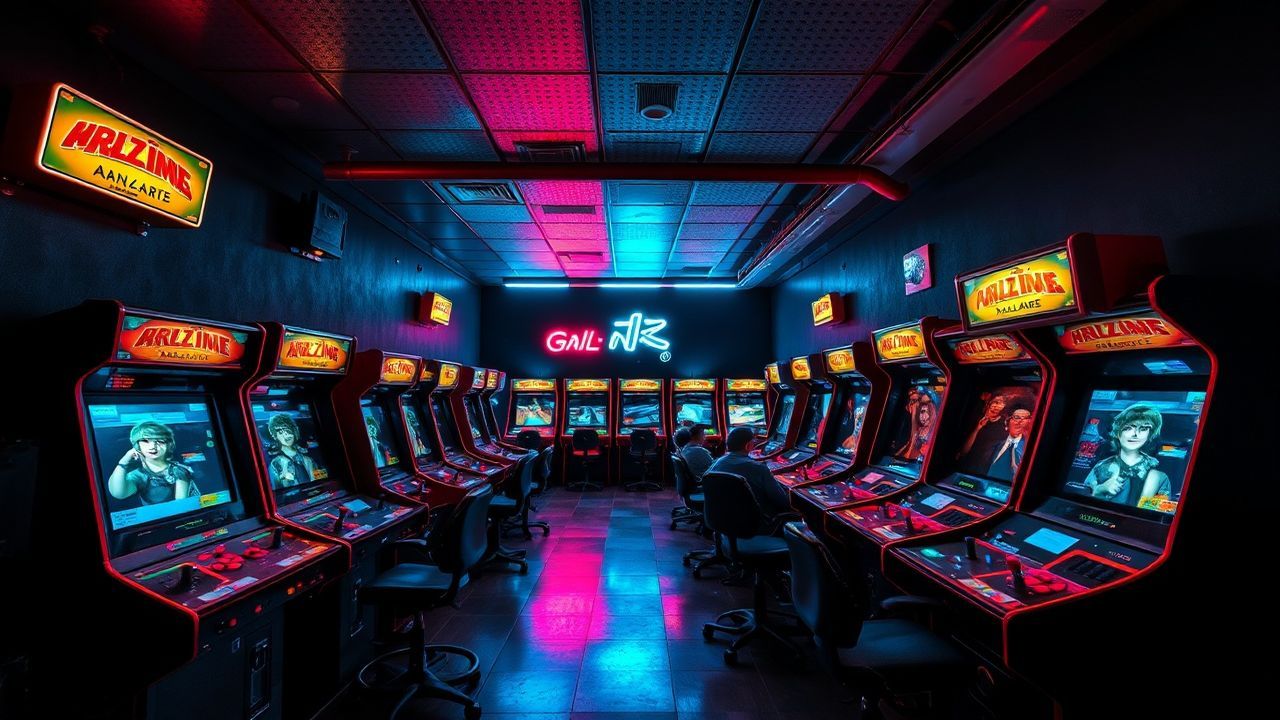 Captivating Arcade Cabinet Glow Neon Dreams